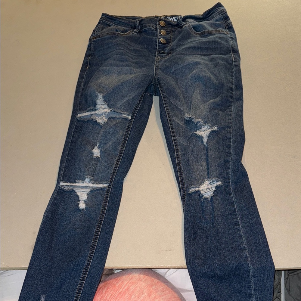 Distressed Blue Jeans size 5